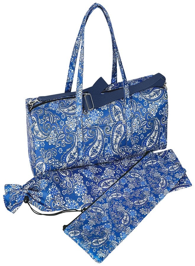 GUSTARIA Blue American Mahjong Game Set Bag with Protective Sleeves for Racks, Pushers, and Tiles (Case Only) - Image 1